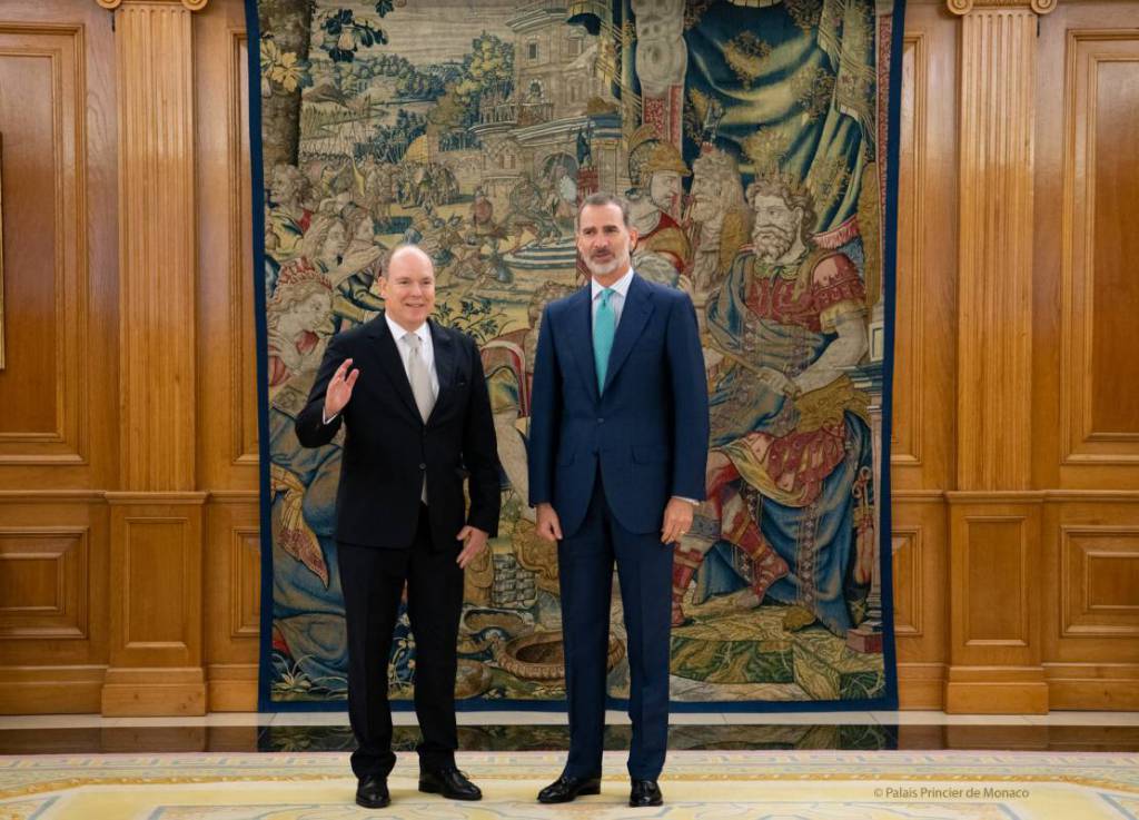 Audience between Prince Albert II and King Felipe VI at the Palace of Zarzuela