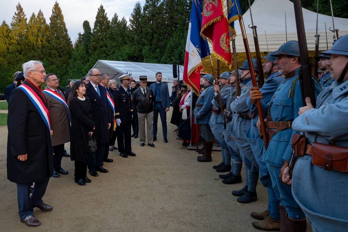 Prince Albert II and Pierre Casiraghi honour Remembrance Day in Compiègne