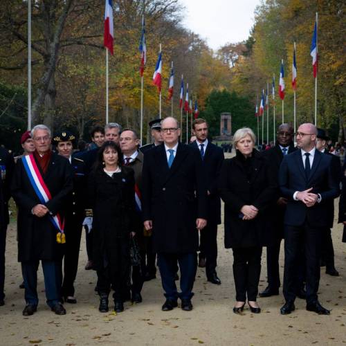 Prince Albert II and Pierre Casiraghi honour Remembrance Day in Compiègne