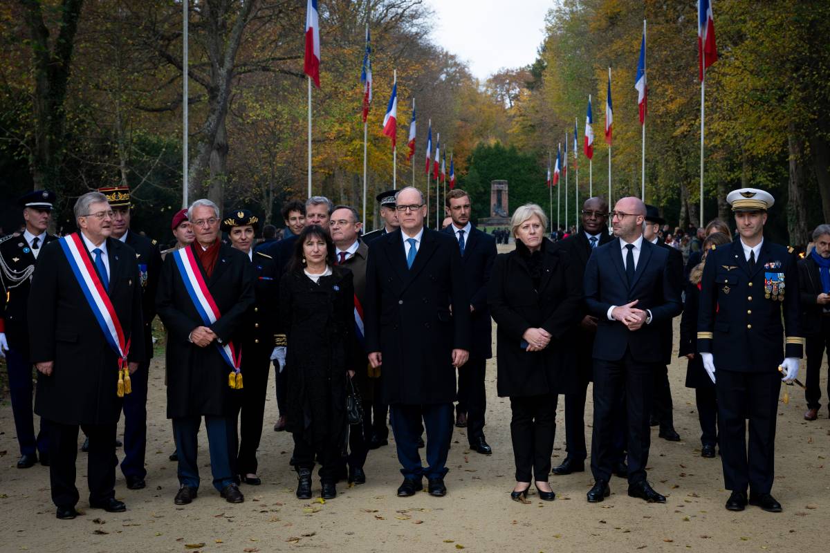 Prince Albert II and Pierre Casiraghi honour Remembrance Day in Compiègne